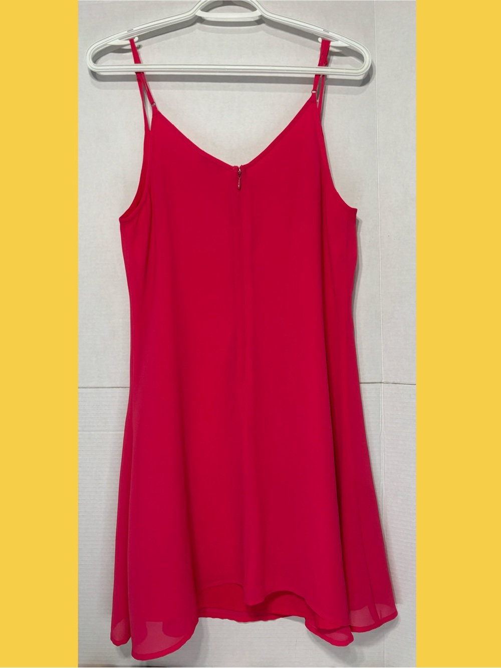 Naked Zebra Hot Pink Mini Slip Dress Adjustable Spaghetti Straps Bright Summer - Picture 2 of 8